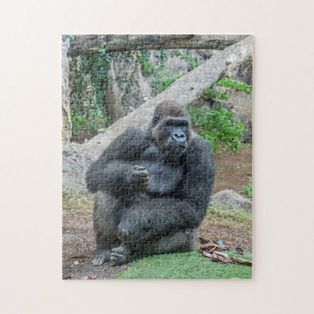 Gorila na quebra-cabeça do zoológico (Vertical)