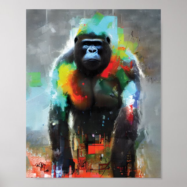 Gorilla Abstrato Poster (Frente)