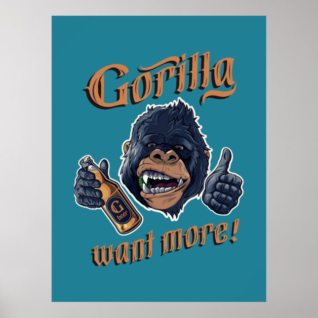 Gorilla Beer Poster (Frente)