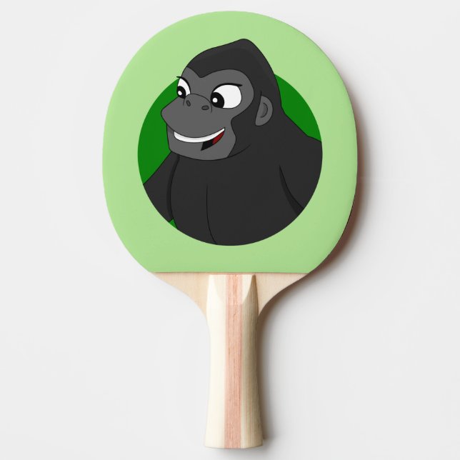 Gorilla Cartoon Raquete de ping pong (Frente)