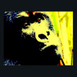 Gorilla Face Pop Art Poster Impressão. Posters de<br><div class="desc">Pop de Gorilla Head Art Fotografia Digital Trabalho de arte - Animais Selvagens Imagens de Gorilas de Montanha - Gorila de Montanha Olhar Fechado - Primatas Trabalho de arte</div>
