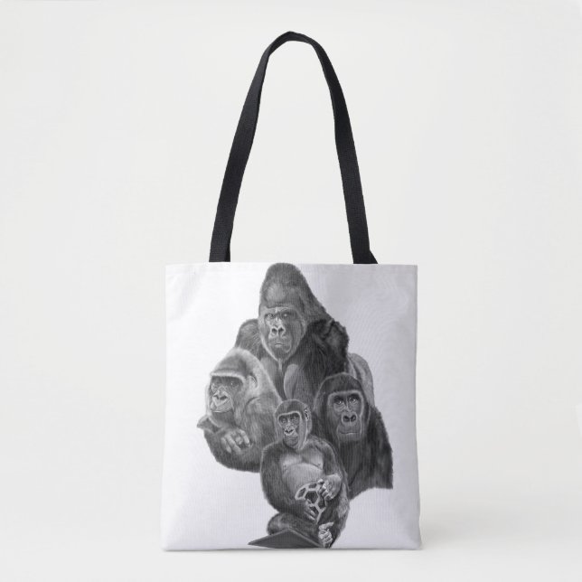Gorilla Family tote Bag (ゴリラ家族のトートバッグ）Gorilla Life (Frente)