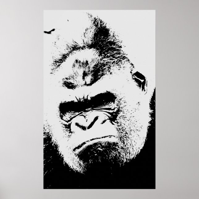 Gorilla Pop Art Poster (Frente)