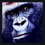 Gorilla Pop Art Poster Impressão<br><div class="desc">Pop de Gorilla Head Art Fotografia Digital Trabalho de arte - Animais Selvagens Imagens de Gorilas de Montanha - Gorila de Montanha Olhar Fechado - Primatas Trabalho de arte</div>