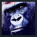 Gorilla Pop Art Poster Impressão<br><div class="desc">Pop de Gorilla Head Art Fotografia Digital Trabalho de arte - Animais Selvagens Imagens de Gorilas de Montanha - Gorila de Montanha Olhar Fechado - Primatas Trabalho de arte</div>