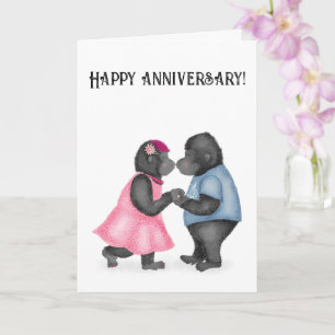 Gorillas no cartão de aniversário do amor