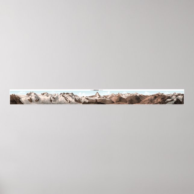 GORNERGRAT Alpes suíços Panorama 360° Poster (Frente)