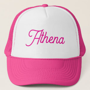 Gorro com Nome Atena Menina Clássico Boné Preto e