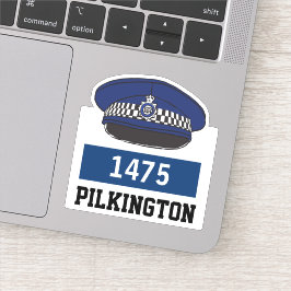 Gorro Plano de Polícia com Adesivo de Nome e Númer