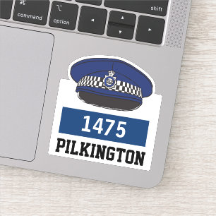 Gorro Plano de Polícia com Adesivo de Nome e Númer