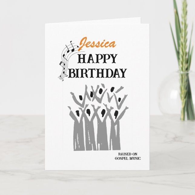 Gospel Music Happy Birthday - Cartão personalizado (Frente)