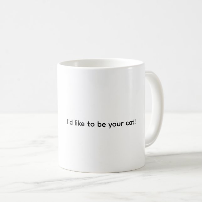Gostaria de Ser Seu Gato, Caneca de Café (Frente Esquerda)