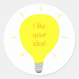 Gosto da sua ideia, adesivos de afirmação de lâmpa