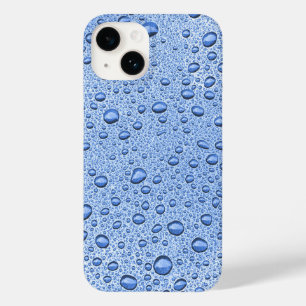 Gotas de água azul