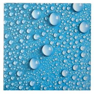 Gotas de água em azul Azulejo cerâmico persona