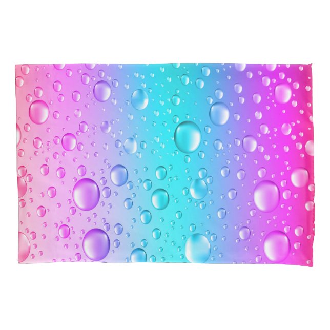 Gotas de Água Gradiente Azul-Quente e Rosa-Quente (Frente)