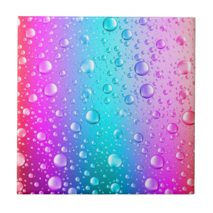 Gotas de Água Gradiente Azul-Quente e Rosa-Quente