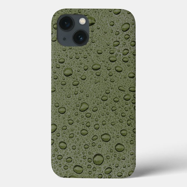 Gotas de água verde-oliva capas de iphone de acasa (Verso)