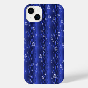 Gotas de chuva em metal azul