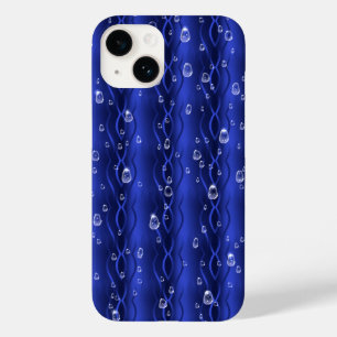Gotas de chuva em metal azul