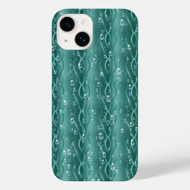 Gotas de chuva em metal verde (Verso)