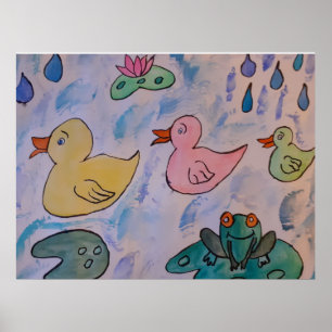 Gotas de chuva em Poster Ducklings