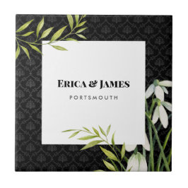 Gotas de neve brancas e Laurel Damask