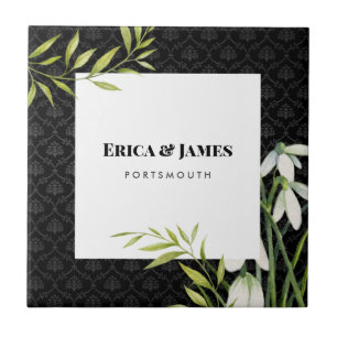 Gotas de neve brancas e Laurel Damask