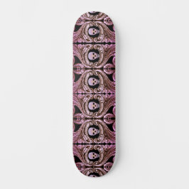 Goth Pink Ornament with Skull  Skateboard