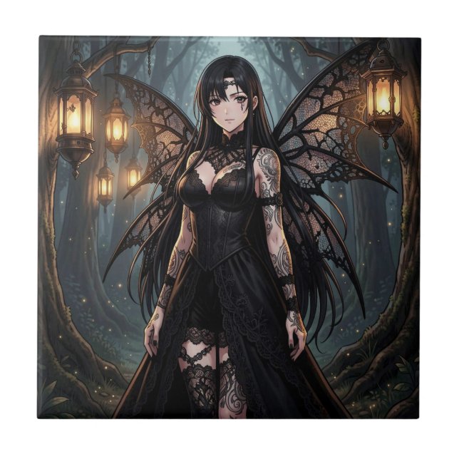 Gothic Anime Fairy Girl in Enchanted Forest (Frente)