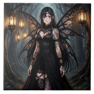 Gothic Anime Garota Fada na Floresta Encantada