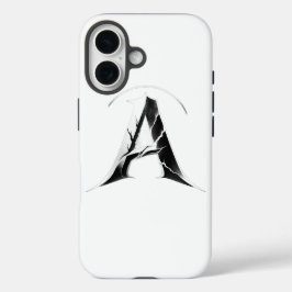Gothic Cracked Initial A Phone Case - Dark Minimal