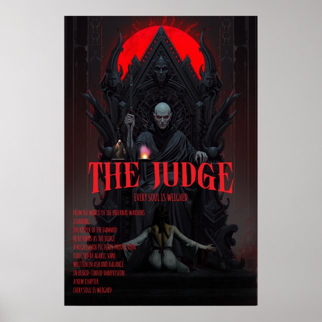 Gothic Horror Poster The Judge Dark Fantasy Wall  (Frente)