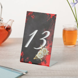 Gothic Romance Black & Red Rose Wedding Table Numb