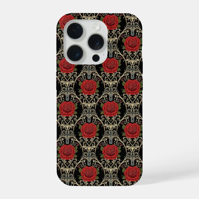 Gothic Roses Pattern Phone Case (Verso)