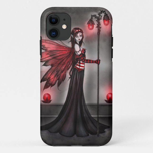 Gothic Ruby Fairy Fantasy Art capas de iphone (Verso)