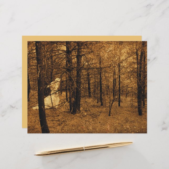 Gothic Vintage Angel Brown Forest Árvores (Frente/Verso In Situ)