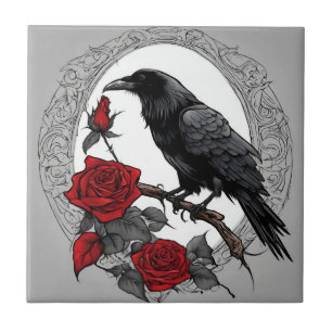 Gótica Black Raven com Rosas vermelhas