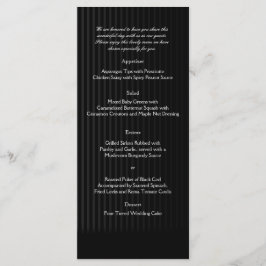 Gótica Candelabra no Menu Casamento Preto e Pratea