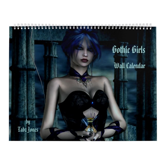 Gótica Girls Fantasy 3D Wall Calendário (Capa)