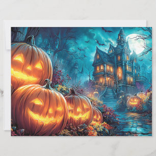 Gótica Scrapbook Hunted House Jack-O-Lanternas