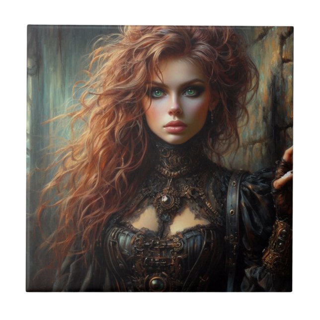 Gótica steampunk feminina (Frente)