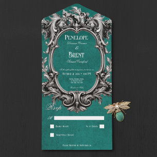 Gótica Teal Moody Victorian Frame No Janto