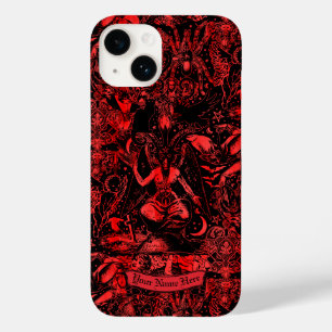 Gótico Baphomet Red Devil Satânico Grunge Gótico