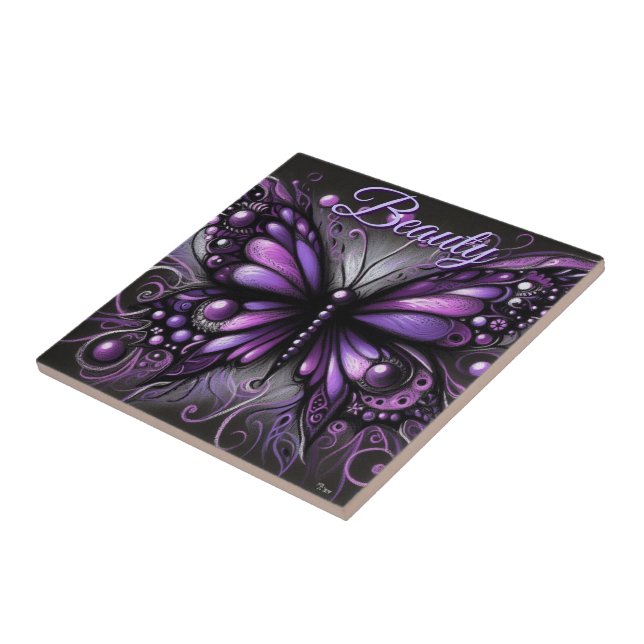 Gótico Caprichoso Borboleta Roxa Personalizada (Lateral)