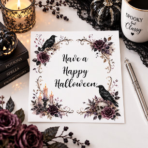 Gótico Corvo Preto & Velas Halloween