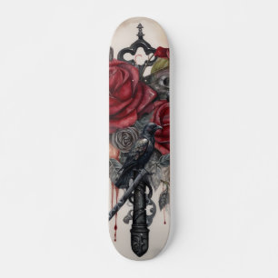 Gótico Corvo & Rosas Skateboard 