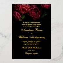 Gótico Elegante Moody Floral Black & Dourado Casam