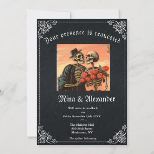 Gótico Gótico Esqueleto Código QR Casamento