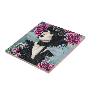 Gótico Rapariga rosa Rosas fantasia arte